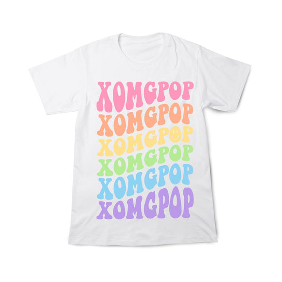 XOMG POP Glitter Rhinestones Logo Women's Graphic T Shirt Tees